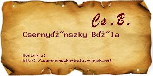 Csernyánszky Béla névjegykártya