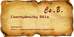 Csernyánszky Béla névjegykártya