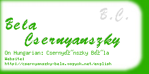 bela csernyanszky business card